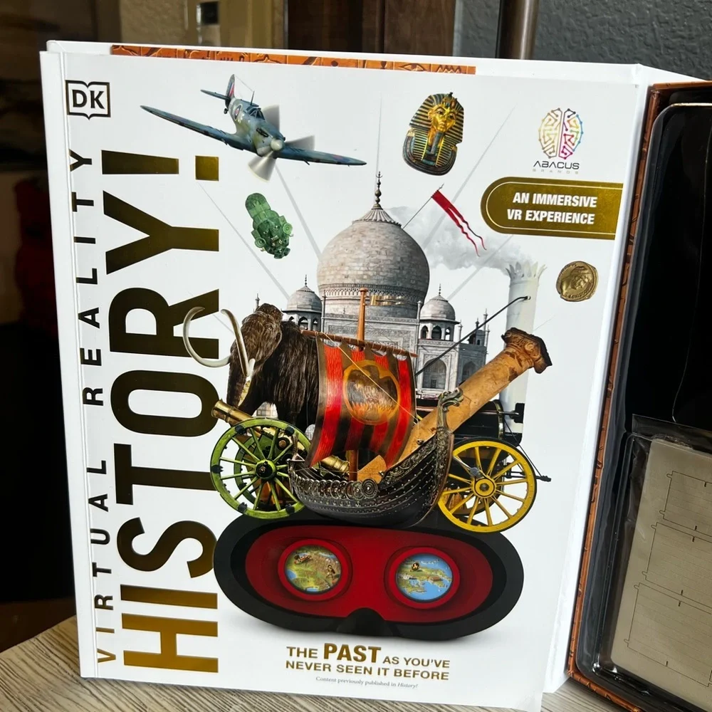 🆕 Virtual Reality History! Interactive Book with Black and Red VR Viewer